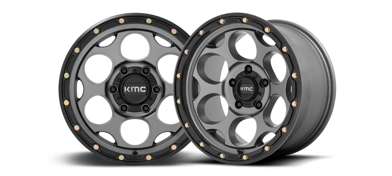THE KM541 FROM KMC WHEELS AVAILABLE IN SATIN GREY WITH BLACK LIP